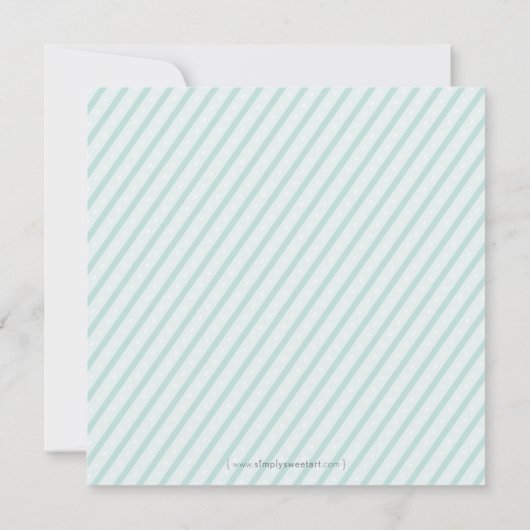 BABY SHOWER NODIGT UIT:: snoep strepen 8SQ Kaart (Achterkant)