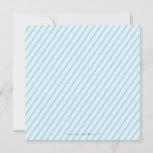 BABY SHOWER NODIGT UIT:: snoepjes strepen 2SQ Kaart (Achterkant)