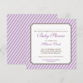 BABY SHOWER NODIGT UIT:: snoepjes strepen 6SQ Kaart (Voorkant / Achterkant)