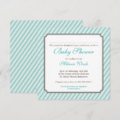 BABY SHOWER NODIGT UIT:: snoepjes strepen 7SQ Kaart (Voorkant / Achterkant)