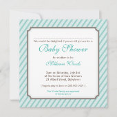 BABY SHOWER NODIGT UIT:: snoepjes strepen 7SQ Kaart (Voorkant)