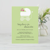 Baby shower nodigt uit tot vervoer kaart (Staand voorkant)