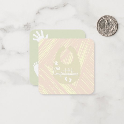 Baby shower Note Kaart Notitiekaartje (Voorkant / Achterkant in situ)