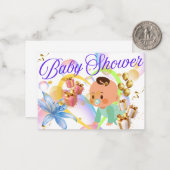 Baby shower notitiekaartje (Voorkant / Achterkant in situ)