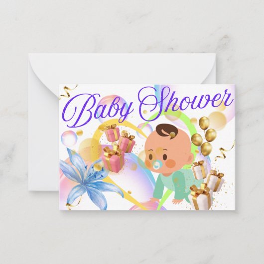 Baby shower notitiekaartje (Voorkant)