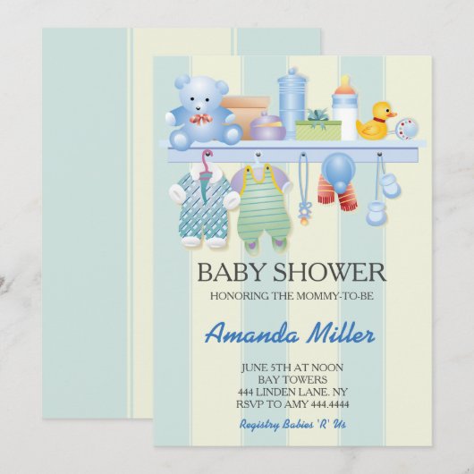 baby shower Nursery Invitations Kaart (Voorkant / Achterkant)