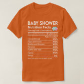 Baby shower Nutrition Facts Etiket T-shirt (Design voorkant)