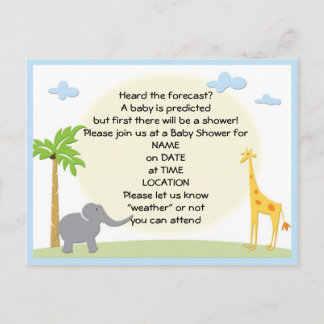baby shower Oerwoud Briefkaart uitnodiging