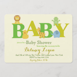 Baby shower Oerwoud Dieren Uitnodigingen