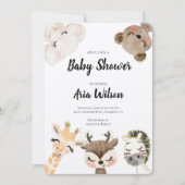 baby shower Oerwoud Safari Animals Invitation, BA1 Kaart (Voorkant)