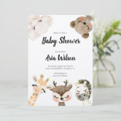 baby shower Oerwoud Safari Animals Invitation, BA1 Kaart (Staand voorkant)