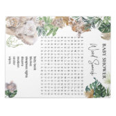 Baby shower Oerwoud Safari Animals Word Search Notitieblok (Voorkant)