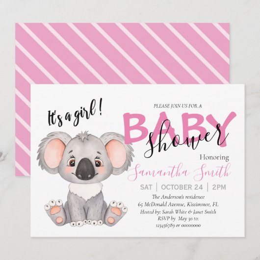 Baby shower oerwoud safari dierentuin aankondiging (Voorkant / Achterkant)