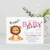 Baby shower oerwoud safari dierentuin aankondiging (Staand voorkant)