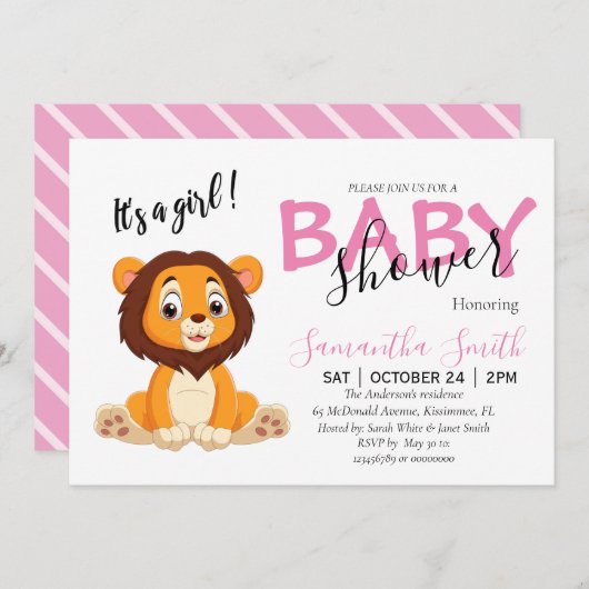 Baby shower oerwoud safari dierentuin aankondiging (Voorkant / Achterkant)