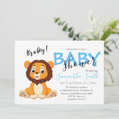 Baby shower oerwoud safari dierentuin aankondiging (Staand voorkant)