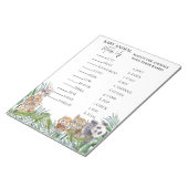 Baby shower Oerwoud Tropische match-up game Notitieblok (Schuin)