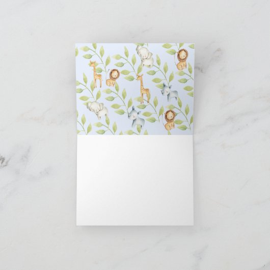 Baby shower oerwouden bedankkaart (Binnen)