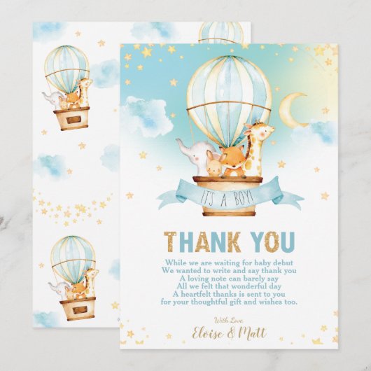 Baby shower Oerwouden Bedankkaart (Voorkant / Achterkant)