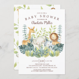 Baby shower oerwouden kaart