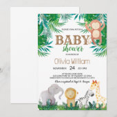 Baby shower oerwouden kaart (Voorkant / Achterkant)