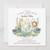 Baby shower oerwouden kaart (Voorkant)