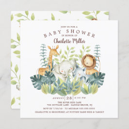 Baby shower oerwouden kaart