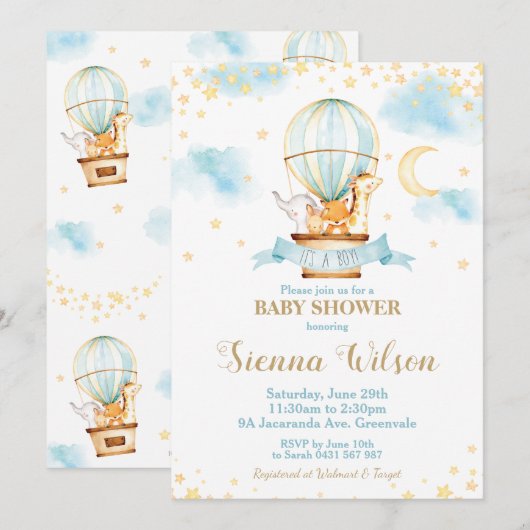 Baby shower Oerwouden Kaart (Voorkant / Achterkant)