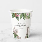 Baby shower oerwouden Safari tropisch Papieren Bekers (Achterkant)