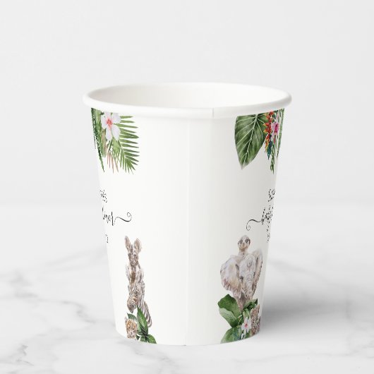 Baby shower oerwouden Safari tropisch Papieren Bekers (Rechts)