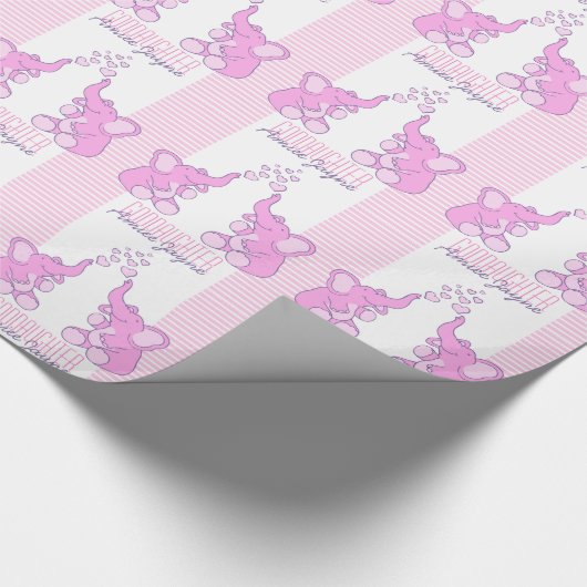 Baby shower of geboorte goddochter roze omrap cadeaupapier (Hoek)