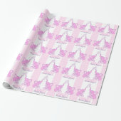 Baby shower of geboorte goddochter roze omrap cadeaupapier (Uitgerold)
