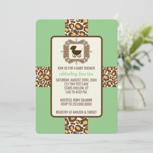 Baby shower of gender onthullen partijuitnodiginge kaart (Staand voorkant)