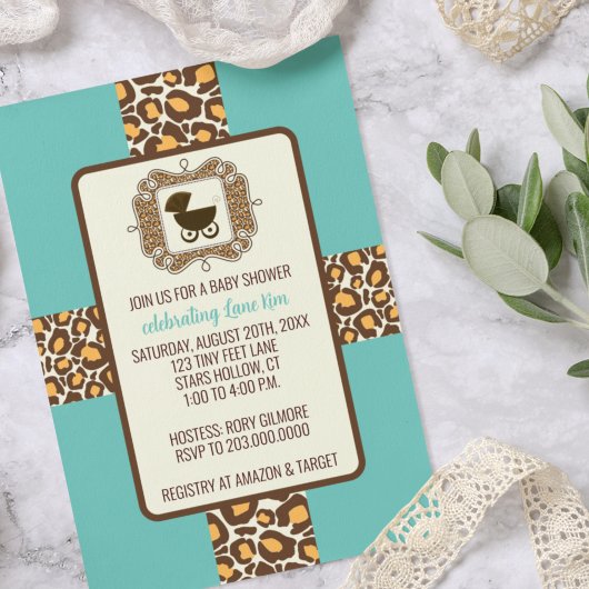 Baby shower of gender onthullen partijuitnodiginge kaart