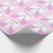 baby shower of kleindochter, roze omhulsel cadeaupapier (Hoek)