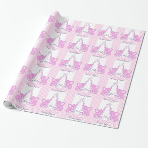 baby shower of kleindochter, roze omhulsel cadeaupapier