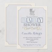  baby shower of sprinkhaanuitnodigingen, jongen kaart (Voorkant / Achterkant)