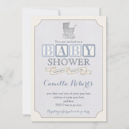  baby shower of sprinkhaanuitnodigingen, jongen kaart