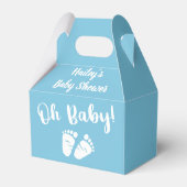 Baby shower Oh Baby Blauw Bedankdoosjes (Achterkant)