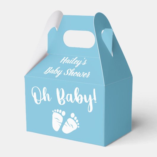 Baby shower Oh Baby Blauw Bedankdoosjes (Achterkant)