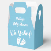 Baby shower Oh Baby Blauw Bedankdoosjes (Geopend)