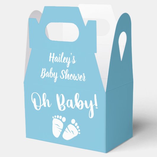 Baby shower Oh Baby Blauw Bedankdoosjes (Geopend)