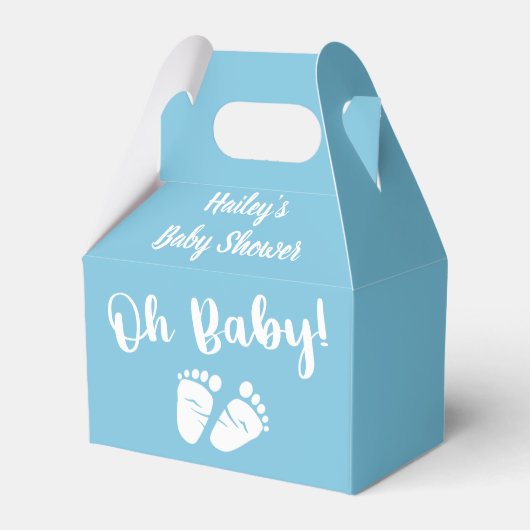 Baby shower Oh Baby Blauw Bedankdoosjes (Voorkant Zijde)