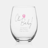 Baby shower Oh Baby Feet Wijnglas Zonder Voet (Voorkant)