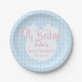 Baby Shower Oh Baby Lichtblauwe Beer Papieren Bord