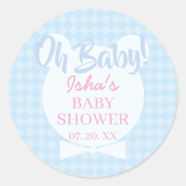 Baby Shower Oh baby Ronde Sticker