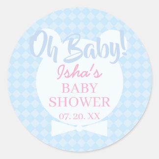 Baby Shower Oh baby Ronde Sticker