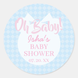 Baby Shower Oh baby Ronde Sticker