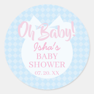 Baby Shower Oh baby Ronde Sticker