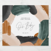 Baby shower Oh baby terracotta abstract geschilder Bier Etiket (Enkel label)